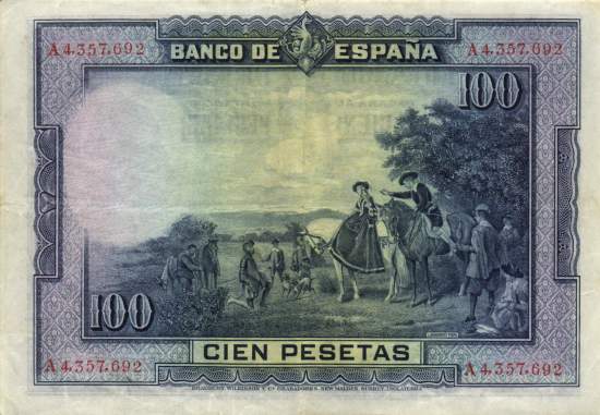 100 Pesetas 15.8.1928
